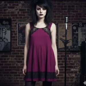 💜 Free People Lace Detail Mini Dress | Size 12 ✨